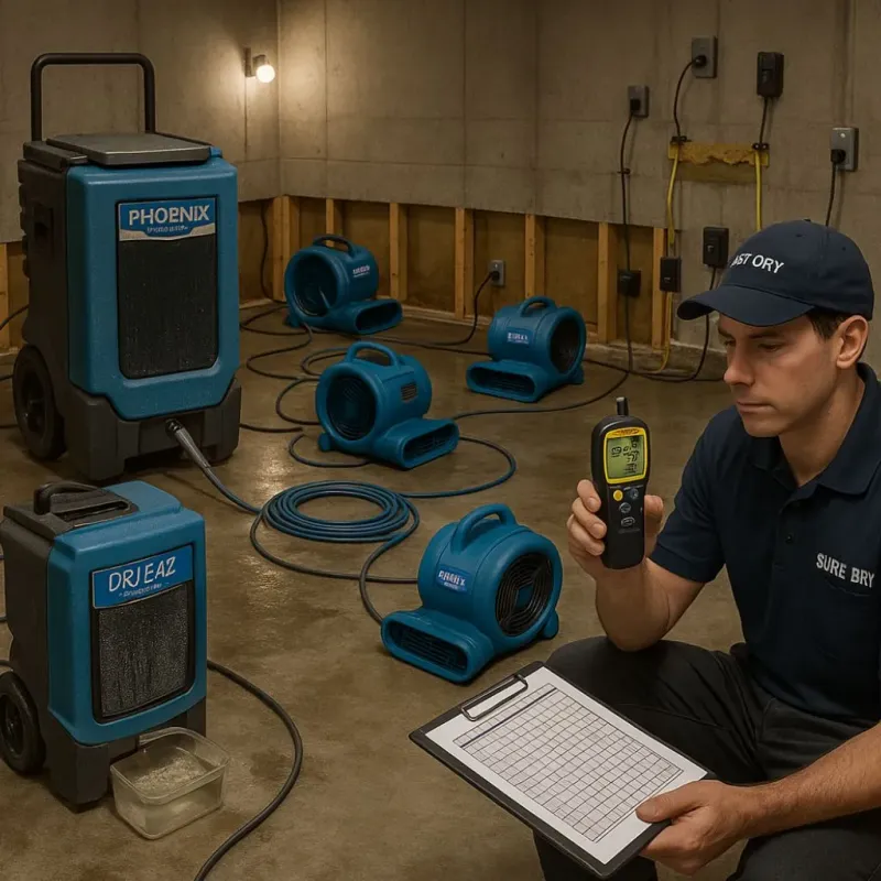 Structural Drying and Dehumidification process in Wimberley, TX